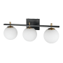 Dainolite Vivaldi 3 Light 24" Wide Bathroom Vanity Light Matte Black / Aged Brass