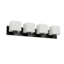 Dainolite Veda 4 Light 31" Wide Vanity Light Matte Black / White