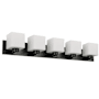 Dainolite Veda 5 Light 39" Wide Vanity Light Matte Black / White