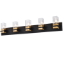Dainolite Veronica 5 Light 40" Wide Vanity Light Matte Black / Aged Brass