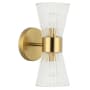 Dainolite Vienna 2 Light 12" Tall Wall Sconce Aged Brass / Clear