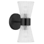 Dainolite Vienna 2 Light 12" Tall Wall Sconce Matte Black / Clear