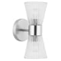 Dainolite Vienna 2 Light 12" Tall Wall Sconce Polished Chrome / Clear