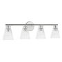 Dainolite Vienna 4 Light 29" Wide Vanity Light Polished Chrome / Clear