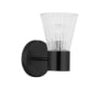 Dainolite Vienna 8" Tall Wall Sconce Matte Black / Clear