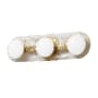 Dainolite Velma 3 Light 20" Wide LED Vanity Light Clear / Aged Brass