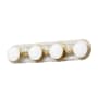 Dainolite Velma 4 Light 28" Wide LED Vanity Light Clear / Aged Brass