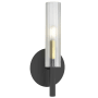 Dainolite Wand 14" Tall Wall Sconce Matte Black / Aged Brass