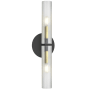 Dainolite Wand 2 Light 21" Tall Wall Sconce Matte Black / Aged Brass