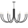 Dainolite Wand 8 Light 38" Wide Abstract Chandelier Matte Black