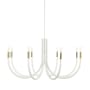 Dainolite Wand 8 Light 38" Wide Abstract Chandelier Sandy White / Aged Brass