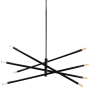 Dainolite Wand 8 Light 36" Wide Sputnik Chandelier Matte Black