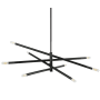 Dainolite Wand 8 Light 50" Wide Sputnik Chandelier Matte Black