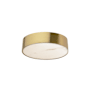 Dainolite Walsh 12" Wide LED Flush Mount Drum Ceiling Fixture Alabaster / Aged Brass