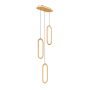 DALS Lighting Atom 17" Wide Switchable Color Temperature LED Suspension Triple Pendant Light Gold