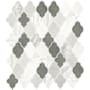 Daltile Raine - 11" x 13" Arabesque Mosaic Ceiling, Floor, and Wall Tile - Polished Marble Visual - Sold by Sheet (0.74 SF/Sheet) Cirrus Storm Blend