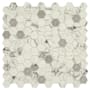 Daltile Uptown Glass - 1" x 1" Hexagon Mosaic Wall Tile - Matte, Textured Marble Visual - Sold by Sheet Posh Bubbly