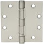 Delaney 4.5 Inch x 4.5 Inch Ball Bearing 5/8 Inch Square Corner Mortise Hinge - Pair Stainless Steel