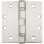 Delaney 4.5 Inch x 4.5 Inch Ball Bearing 5/8 Inch Square Corner Mortise Hinge - Pair Dull Chrome