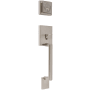 Delaney Avino Sectional Single Cylinder Keyed Entry Handleset with Kira Interior Lever Satin Nickel