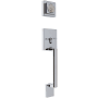 Delaney Avino Sectional Single Cylinder Keyed Entry Handleset with Kira Interior Lever Polished Chrome