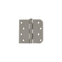Delaney 4 Inch x 4 Inch Right Handed Plain Bearing 5/8 Inch Radius Half Square Corner Mortise Hinge - Pair Satin Nickel