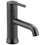 Delta Trinsic Single Hole Bathroom Faucet with Optional Base Plate - Less Drain Assembly Matte Black