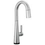 Delta Monrovia 1.8 GPM Single Hole Pull Down Touchless Bar Faucet with Touch2O, Touch-Clean, MagnaTite Docking and Diamond Seal Cartridge Technologies Lumicoat Arctic Stainless