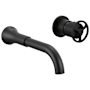 Delta Trinsic 1.2 GPM Wall Mounted Bathroom Faucet with Wheel Handle - Less Drain Assembly and Rough-In Valve Matte Black