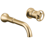 Delta Trinsic 1.2 GPM Wall Mounted Bathroom Faucet with Wheel Handle - Less Drain Assembly and Rough-In Valve Champagne Bronze