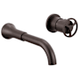 Delta Trinsic 1.2 GPM Wall Mounted Bathroom Faucet with Wheel Handle - Less Drain Assembly and Rough-In Valve Venetian Bronze