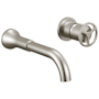 Delta Trinsic 1.2 GPM Wall Mounted Bathroom Faucet with Wheel Handle - Less Drain Assembly and Rough-In Valve Brilliance Stainless