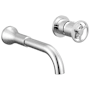 Delta Trinsic 1.2 GPM Wall Mounted Bathroom Faucet with Wheel Handle - Less Drain Assembly and Rough-In Valve Chrome