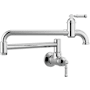 Delta Broderick 4 GPM Wall Mounted Double Handle Pot Filler Faucet with Brass Handles Brilliance Polished Nickel