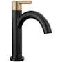 Delta Nicoli 1.2 GPM Single Hole Bathroom Faucet with Push Pop-Up Drain Assembly Matte Black / Champagne Bronze