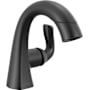 Delta Arvo 1.2 GPM Single Hole Bathroom Faucet with Pull Down Spout and Push Pop-Up Drain Assembly Matte Black