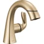 Delta Arvo 1.2 GPM Single Hole Bathroom Faucet with Pull Down Spout and Push Pop-Up Drain Assembly Champagne Bronze