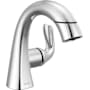 Delta Arvo 1.2 GPM Single Hole Bathroom Faucet with Pull Down Spout and Push Pop-Up Drain Assembly Chrome