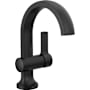 Delta Albion 1.2 GPM Single Hole Bathroom Faucet with Push Pop-Up Drain Assembly Matte Black
