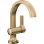 Delta Albion 1.2 GPM Single Hole Bathroom Faucet with Push Pop-Up Drain Assembly Champagne Bronze