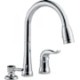 Delta Kate Pullout Spray Kitchen Faucet with MagnaTite Docking, Diamond Seal and Touch Clean Technologies - Includes Soap Dispenser Chrome