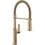 Delta Rhett 1.8 GPM Single Hole Pre-Rinse Pull Down Kitchen Faucet with MagnaTite, Touch-Clean, and Diamond Seal Technologies - Includes Escutcheon Champagne Bronze