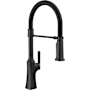 Delta Ermelo Pro 1.8 GPM Single Hole Pre-Rinse Spring Spout Pull Down Kitchen Faucet - Includes Escutcheon Matte Black