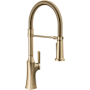 Delta Ermelo Pro 1.8 GPM Single Hole Pre-Rinse Spring Spout Pull Down Kitchen Faucet - Includes Escutcheon Champagne Bronze