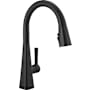 Delta Lenta 1.8 GPM Single Hole Pull Down Touchless Kitchen Faucet with Touch2O, ShieldSpray, MagnaTite, Diamond Seal and Touch-Clean Technologies - Includes Escutcheon Matte Black