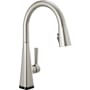 Delta Lenta 1.8 GPM Single Hole Pull Down Touchless Kitchen Faucet with Touch2O, ShieldSpray, MagnaTite, Diamond Seal and Touch-Clean Technologies - Includes Escutcheon SpotShield Stainless