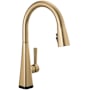 Delta Lenta Pull-Down Kitchen Faucet with On/Off Touch Activation, Magnetic Docking Spray Head, ShieldSpray and Touch2O Champagne Bronze