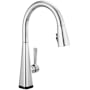 Delta Lenta Pull-Down Kitchen Faucet with On/Off Touch Activation, Magnetic Docking Spray Head, ShieldSpray and Touch2O Chrome