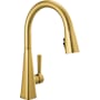 Delta Lenta Single-Handle Pull-Down Kitchen Faucet with ShieldSpray Brushed Gold