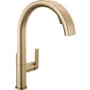 Delta Keele 1.8 GPM Single Hole Pull Down Kitchen Faucet MagnaTite and Touch-Clean Technology Champagne Bronze